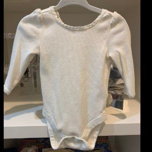 Baby Girl Ivory Lace Long Sleeve Bodysuit